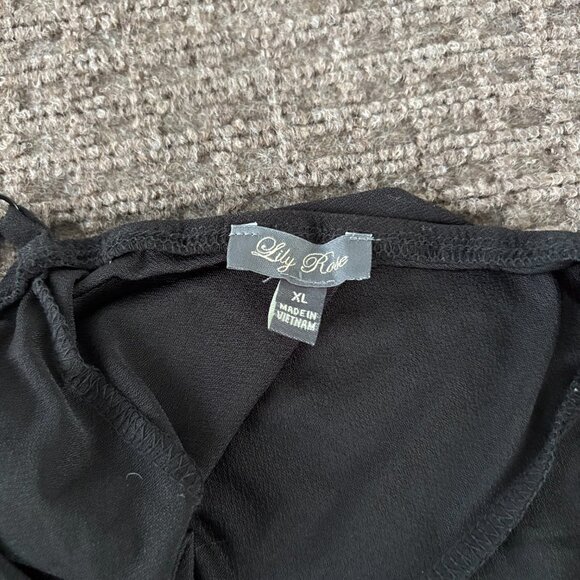 Lily Rose Black V-Cut Tie Strapped Mini Skater Dress XL Junior's - Picture 5 of 8